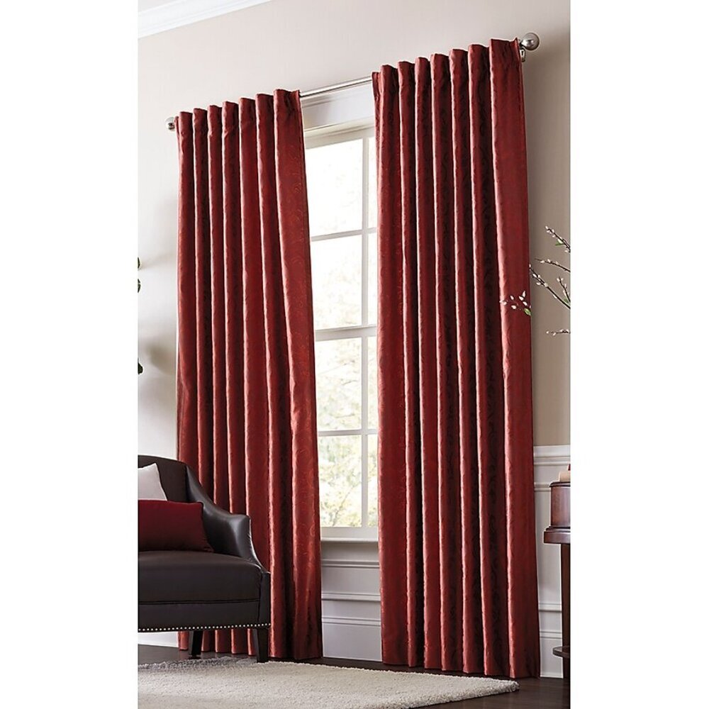 84 in Spice Light Filtering Standard Lined Back Tab Single Curtain Panel